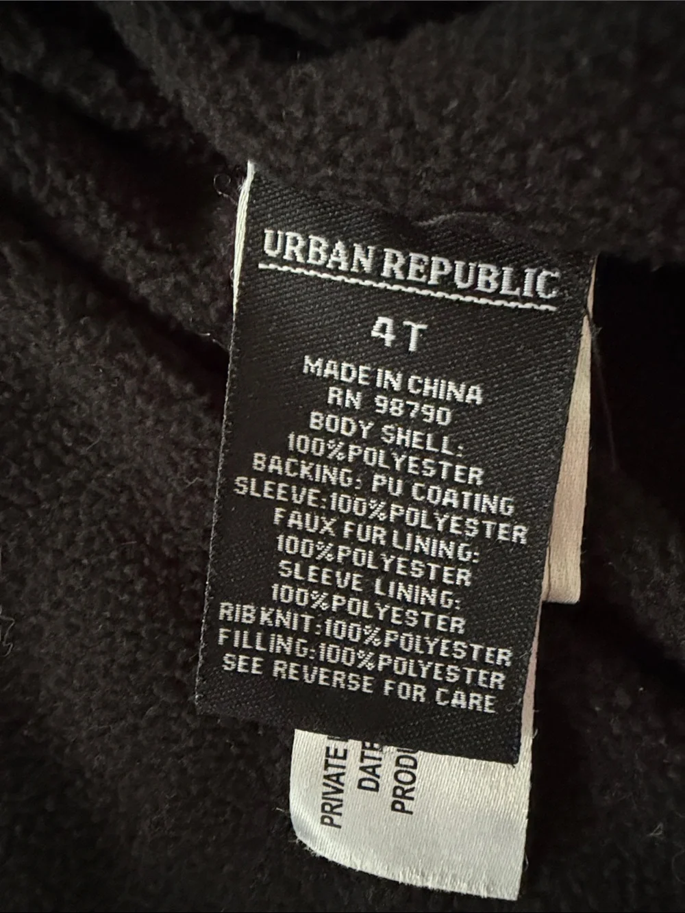 Nordstrom Urban Republic Black and Grey Quilted Hooded Puffer Jacket